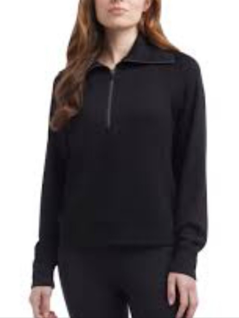 Danskin Women's Luxe Half Zip Pullover Black Quarter-Zip Pullover XL Like New